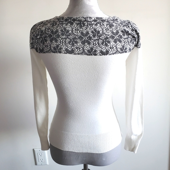 BEBE Faux Lace Sweater - Picture 3 of 10